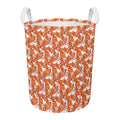 Cute Corgi Pattern Print Round Laundry Basket
