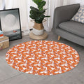 Cute Corgi Pattern Print Round Rug