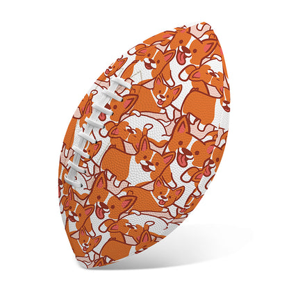 Cute Corgi Pattern Print Rugby Ball