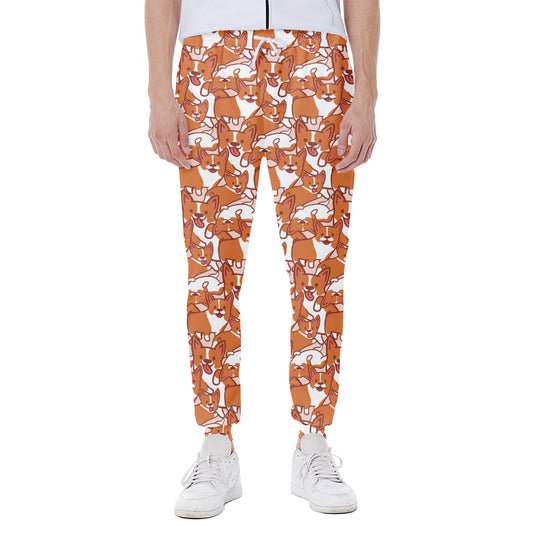 Cute Corgi Pattern Print Scuba Joggers