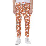 Cute Corgi Pattern Print Scuba Joggers