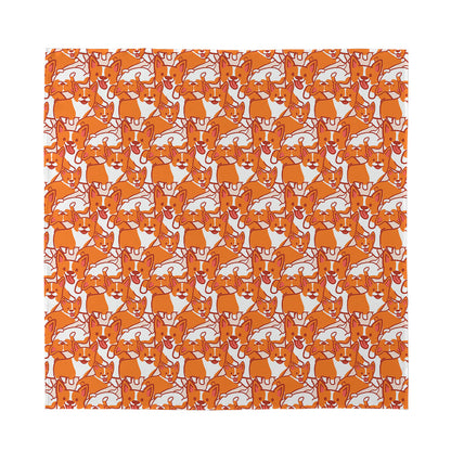 Cute Corgi Pattern Print Silk Bandana