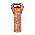 Cute Corgi Pattern Print Single Neoprene Wine Tote