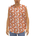Cute Corgi Pattern Print Sleeveless Baseball Jersey