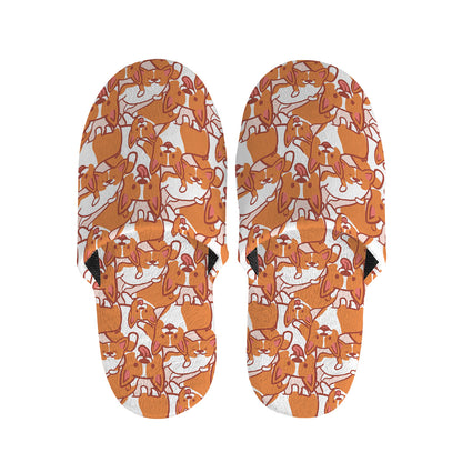 Cute Corgi Pattern Print Slippers