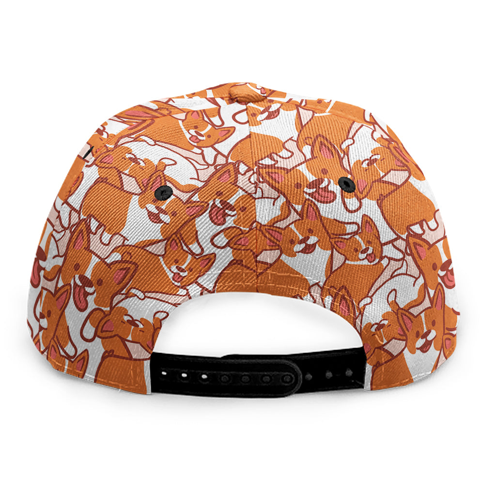 Cute Corgi Pattern Print Snapback Cap