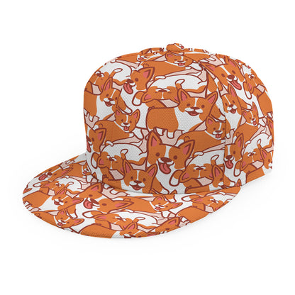 Cute Corgi Pattern Print Snapback Cap
