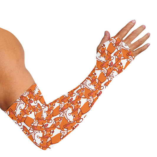 Cute Corgi Pattern Print Sun Protection Arm Sleeves