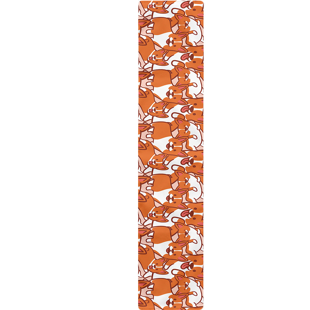 Cute Corgi Pattern Print Table Runner