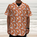 Cute Corgi Pattern Print Textured Short Sleeve Shirt