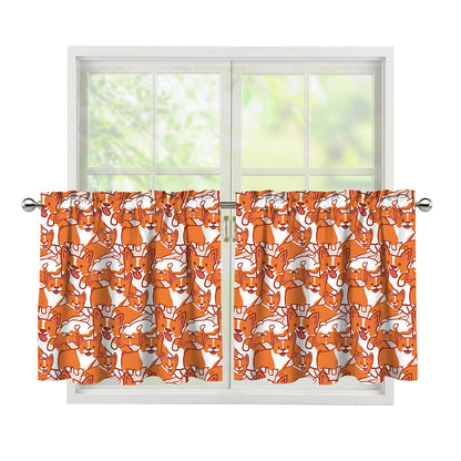 Cute Corgi Pattern Print Tier Curtains
