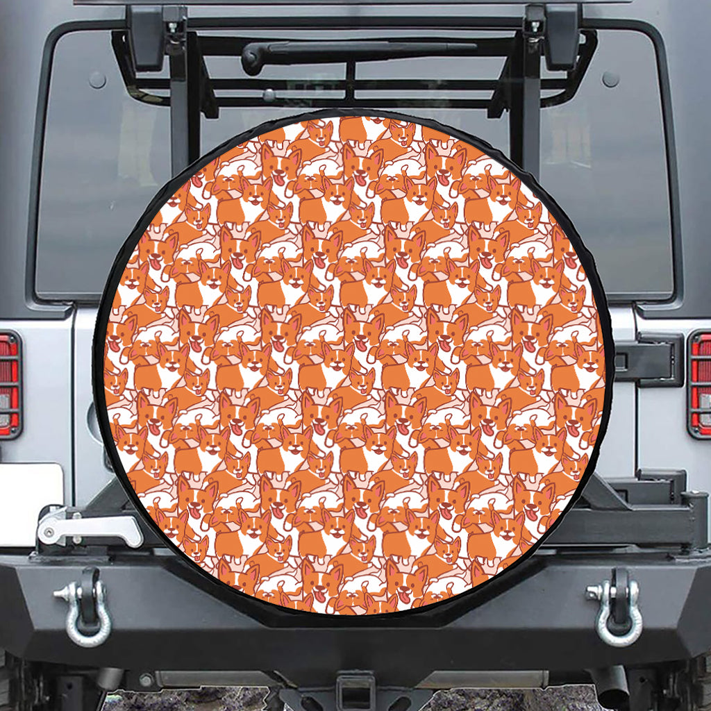 Cute Corgi Pattern Print Tire Cover