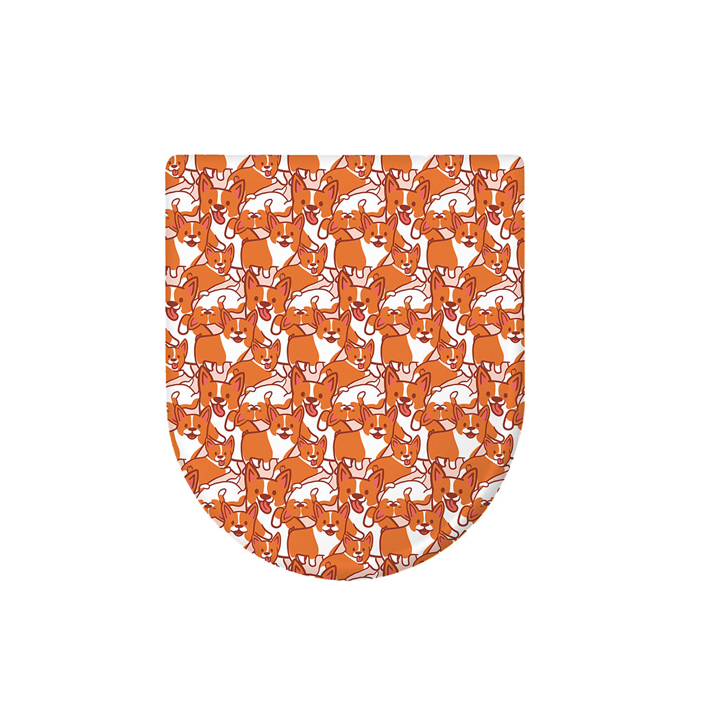Cute Corgi Pattern Print Toilet Lid Cover