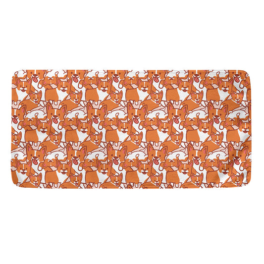 Cute Corgi Pattern Print Towel