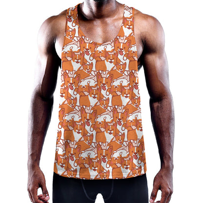 Cute Corgi Pattern Print Training Tank Top