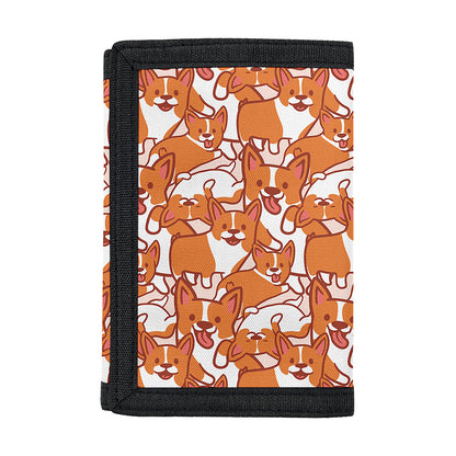 Cute Corgi Pattern Print Trifold Wallet