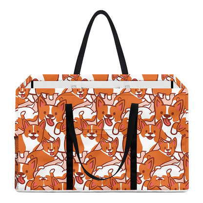 Cute Corgi Pattern Print Utility Tote Bag