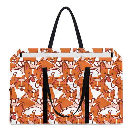 Cute Corgi Pattern Print Utility Tote Bag