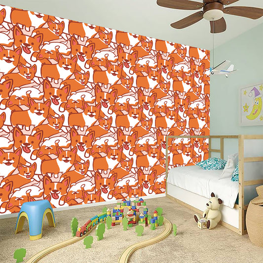 Cute Corgi Pattern Print Wall Sticker