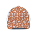 Cute Corgi Pattern Print White Mesh Trucker Hat