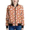 Cute Corgi Pattern Print Women's Bomber Jacket