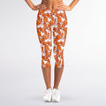 Cute Corgi Pattern Print Women's Capri Leggings