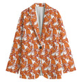 Cute Corgi Pattern Print Women's Cotton Blazer
