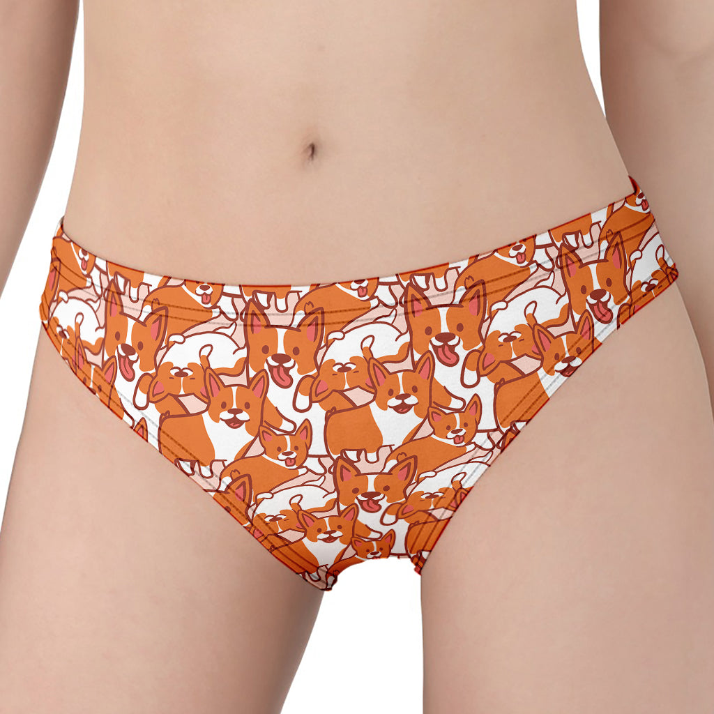 Cute Corgi Pattern Print Women's Panties