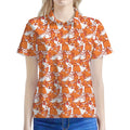 Cute Corgi Pattern Print Women's Polo Shirt