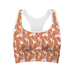 Cute Corgi Pattern Print Women's Sports Bra