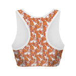 Cute Corgi Pattern Print Women's Sports Bra