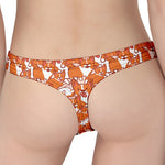 Cute Corgi Pattern Print Women's Thong