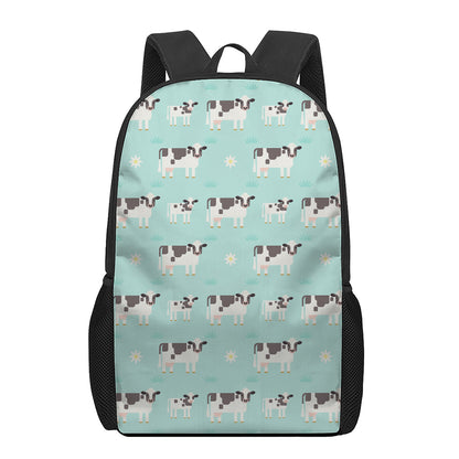 Cute Cow And Baby Cow Pattern Print 17 Inch Backpack