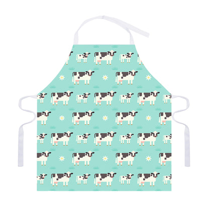 Cute Cow And Baby Cow Pattern Print Adjustable Apron