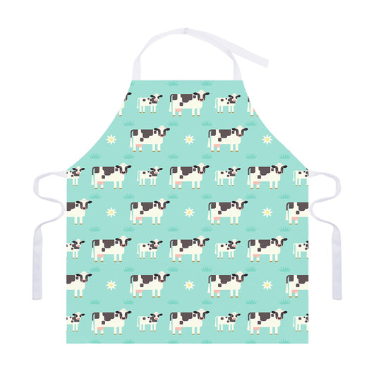 Cute Cow And Baby Cow Pattern Print Adjustable Apron