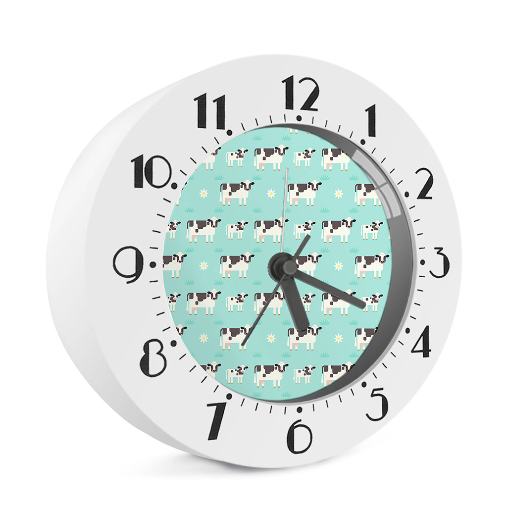Cute Cow And Baby Cow Pattern Print Alarm Clock