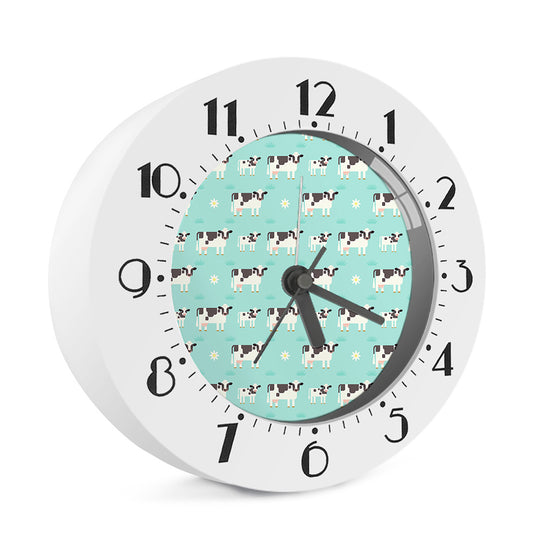 Cute Cow And Baby Cow Pattern Print Alarm Clock