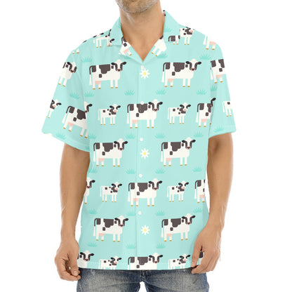 Cute Cow And Baby Cow Pattern Print Aloha Shirt