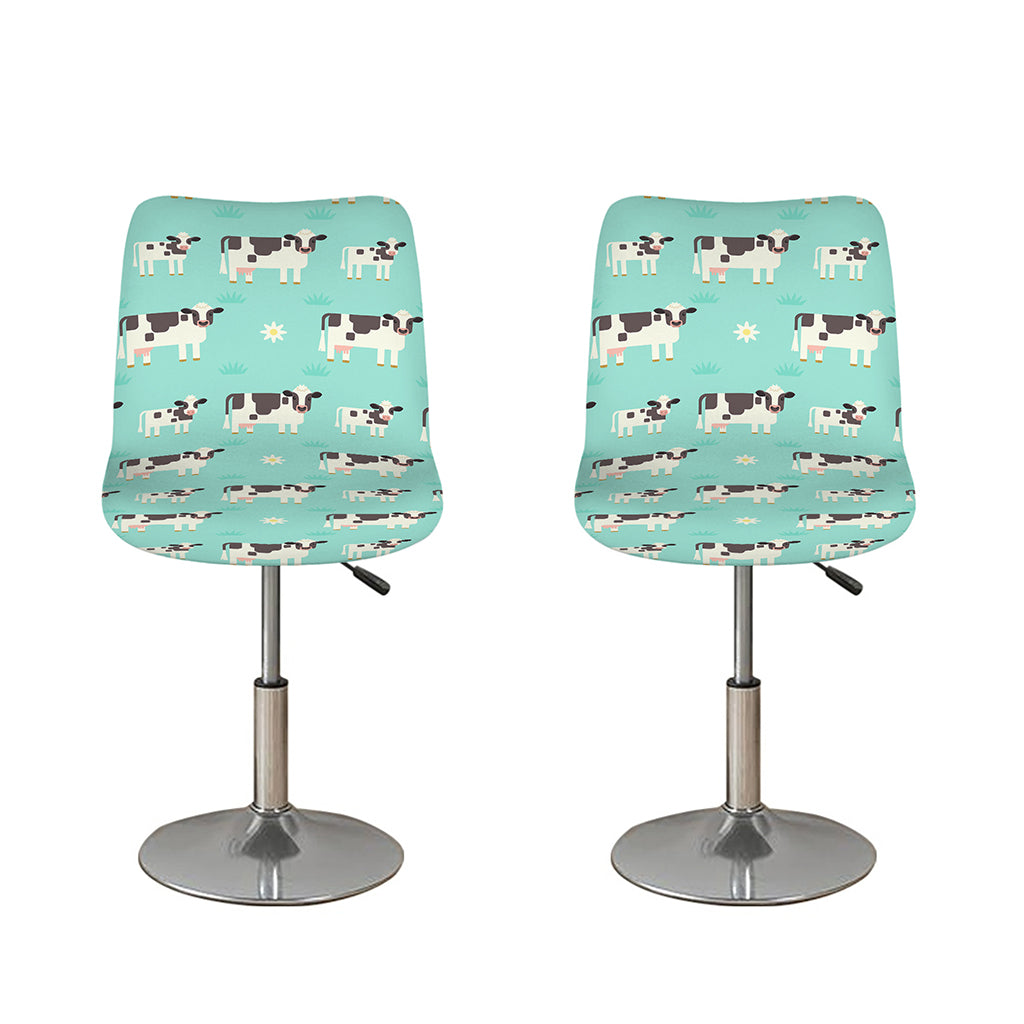 Cute Cow And Baby Cow Pattern Print Bar Stool Covers