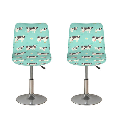 Cute Cow And Baby Cow Pattern Print Bar Stool Covers