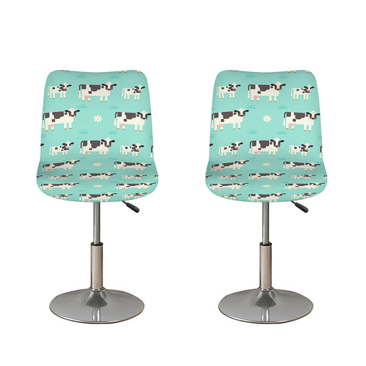 Cute Cow And Baby Cow Pattern Print Bar Stool Covers