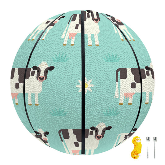 Cute Cow And Baby Cow Pattern Print Basketball