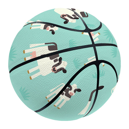 Cute Cow And Baby Cow Pattern Print Basketball