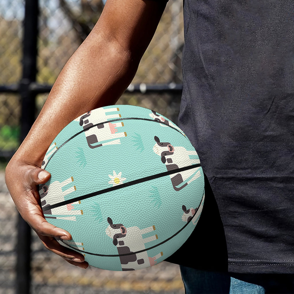 Cute Cow And Baby Cow Pattern Print Basketball
