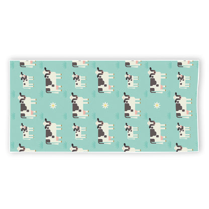 Cute Cow And Baby Cow Pattern Print Beach Towel