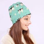 Cute Cow And Baby Cow Pattern Print Beanie