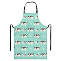 Cute Cow And Baby Cow Pattern Print Bib Apron With Pocket