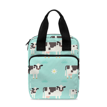 Cute Cow And Baby Cow Pattern Print Bible Tote Bag