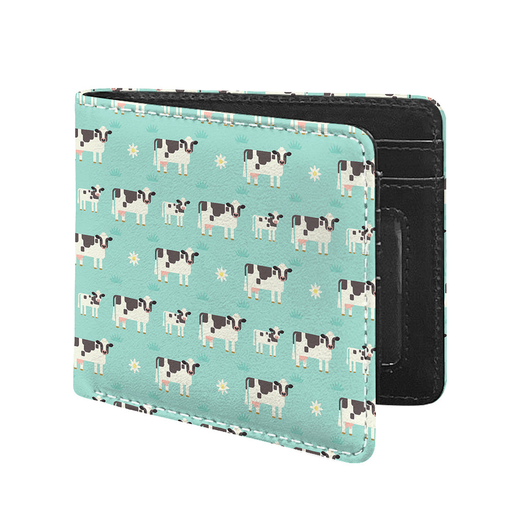 Cute Cow And Baby Cow Pattern Print Bifold Wallet