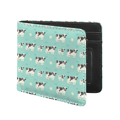 Cute Cow And Baby Cow Pattern Print Bifold Wallet